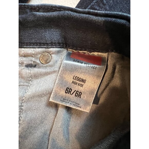 Express Denim Perfect Skinny Legging Jeans High Rise Stretch Black Size 6R/6R - Picture 8 of 10